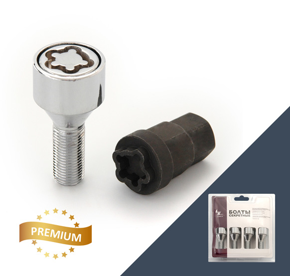 Болт секретный M12x1,25 53/28, конус, 4+2 ключа, CH, 72600SP