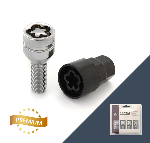 Болт секретный M12x1,25 53/28, конус, 4+2 ключа, CH, 71600SP