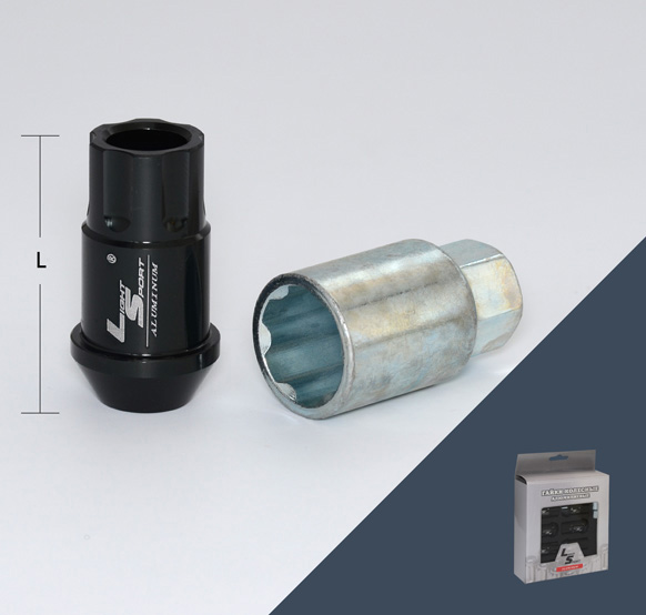 Гайка M12x1,5 44, внешний спец, алюминиевая, 20+1 ключ, BLACK, AL116