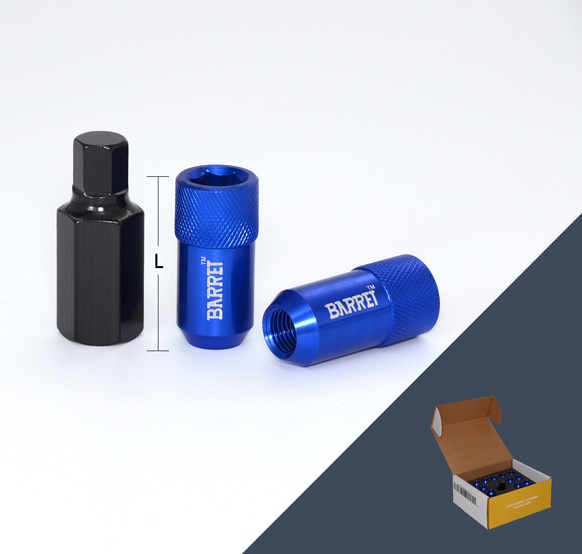 Гайка M12x1,5 43, спец, алюминиевая, 20+1 ключ, BLUE, AL115-7075