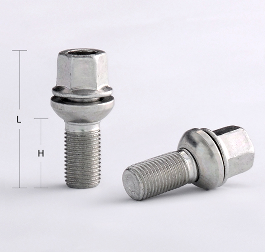 Болт M14x1,5 51/27,5, hex17, сфера R13 PCD, Цинк, LS17D27F-MW2 BC