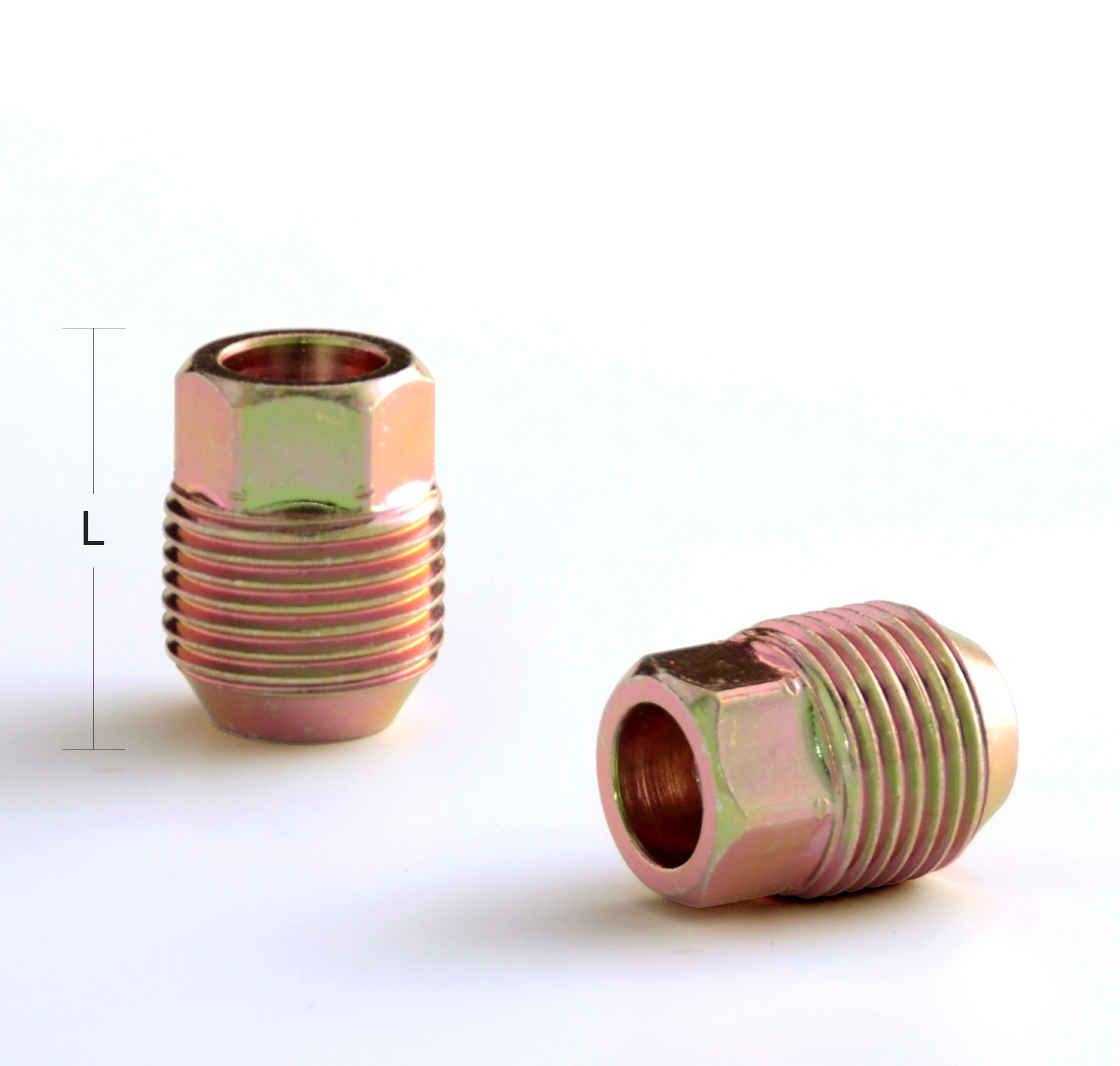 Гайка M12x1,5 32, hex19, конус, открытая, с внешней резьбой, Цинк, H-0057
