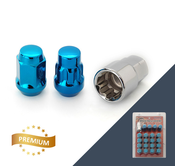 Гайка M12x1,25 35, hex19, конус, закрытая, 16 шт, секрет 4+1, BLUE, N0806L Anmax