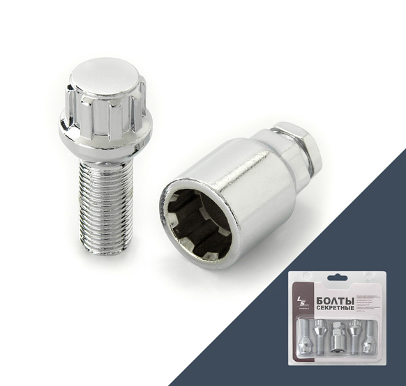 Болт секретный M12x1,25 50/29, конус, 4+2 ключа, CH, H-59605SP